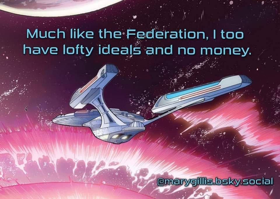 This meme is a humorous take on the Star Trek franchise, specifically referencing the character Captain Jean-Luc Picard's famous quote "The needs of the many outweigh the needs of the few... or the one." The meme replaces "the needs of the many" with "the needs of the crew" and "the one" with "the captain" to poke fun at the idea that the captain is so self-absorbed that his needs are more important than everyone else's.